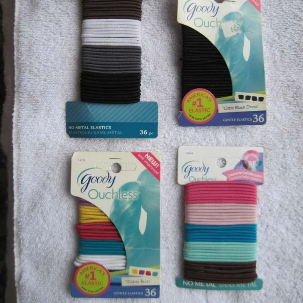 36 Goody Ouchless Citrus Twist Color Thin No Metal Elastic Hair Bands Ponytailer